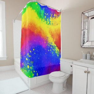 Rideaux De Douche Motif de peinture coloré arc-en-ciel