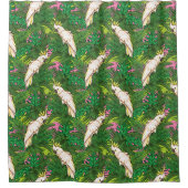 Rideaux De Douche Motif de perroquets avec Feuilles de palme (Devant)