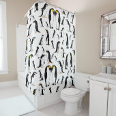 Rideaux De Douche Motif de pingouin noir et blanc (En situation)