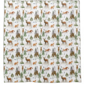 Rideaux De Douche Motif de pins rustiques (Devant)