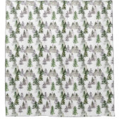 Rideaux De Douche Motif de pins rustiques (Devant)