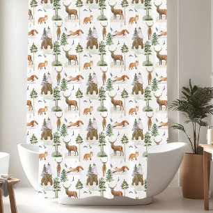 Rideaux De Douche Motif de pins rustiques