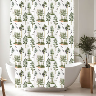 Rideaux De Douche Motif de pins rustiques