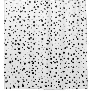 Rideaux De Douche Motif de points blanc noir de confettis