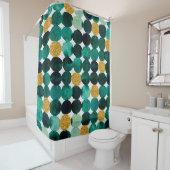 Rideaux De Douche Motif de points - parties scintillant émeraude et  (En situation)