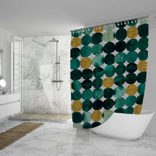 Rideaux De Douche Motif de points - parties scintillant émeraude et