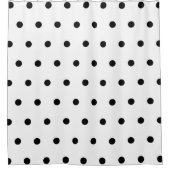 Rideaux De Douche Motif de pois noir et blanc (Devant)