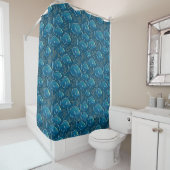 Rideaux De Douche Motif de poisson bleu (En situation)
