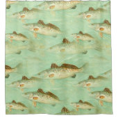 Rideaux De Douche Motif de poisson de bar  (Devant)