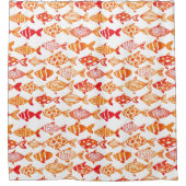 Rideaux De Douche Motif de poisson d'eau d'orange vif (Devant)