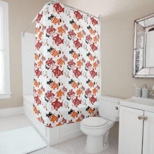 Rideaux De Douche Motif de poissons nageant abstrait pour design
