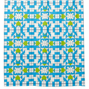 Rideaux De Douche Motif de puzzle moderne pour espaces contemporains