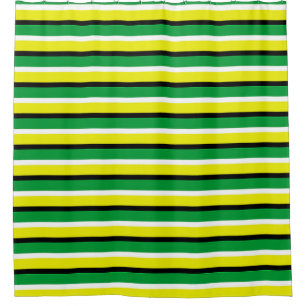 Rideaux De Douche Motif de rayures vert jaune