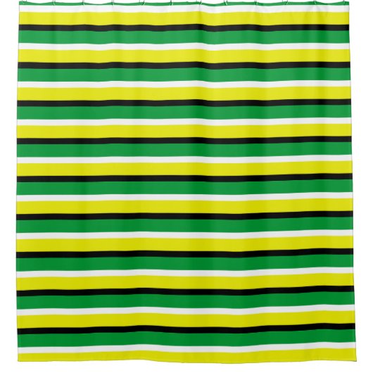 Rideaux De Douche Motif de rayures vert jaune (Devant)