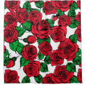 Rideaux De Douche Motif de roses rouges (Devant)