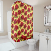 Rideaux De Douche motif de roses rouges 3d (En situation)