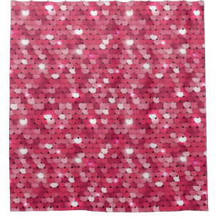 Rideaux De Douche Motif de séquence rose parties scintillant