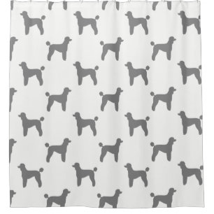 Rideaux De Douche Motif de silhouettes de caniche standard