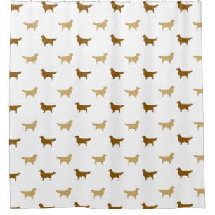 Rideaux De Douche Motif de silhouettes de Golden Retriever