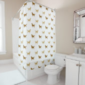 Rideaux De Douche Motif de silhouettes d'or (En situation)
