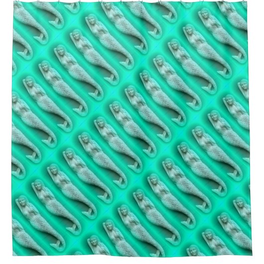 Rideaux De Douche motif de sirènes vertes (Devant)