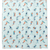 Rideaux De Douche Motif de sports d'hiver (Devant)