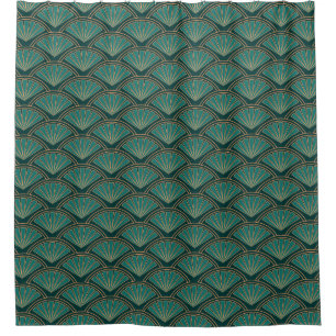 Rideaux De Douche Motif de style Art déco en vert turquoise