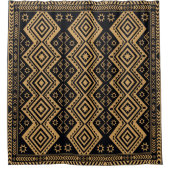 Rideaux De Douche Motif de surface abstrait boho or noir (Devant)