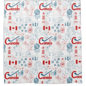 Rideaux De Douche Motif de symboles du Canada | (Devant)