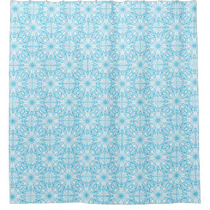 Rideaux De Douche Motif de symétrie géométrique bleu clair