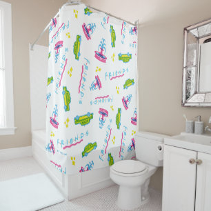 Rideaux De Douche Motif de taxi et de fontaine d'eau pour AMIS™