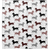 Rideaux De Douche Motif de teckel de damassé (Devant)