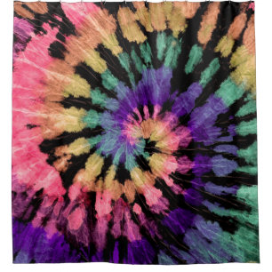 Rideaux De Douche Motif de teinture. shibori arc-en-ciel dessiné à l