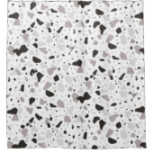 Rideaux De Douche Motif de Terrazzo monochromatique (Devant)
