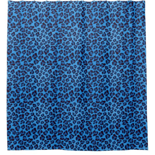 Rideaux De Douche motif de texture de léopard bleu (Devant)