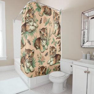 Rideaux De Douche Motif de tigre de bébé Vintage