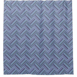 Rideaux De Douche Motif de tissage en diagonale gris bleu