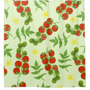 Rideaux De Douche Motif de tomate sans joint. Impression végétale. V