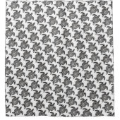 Rideaux De Douche Motif de tortue tribale noire sur blanc (Devant)