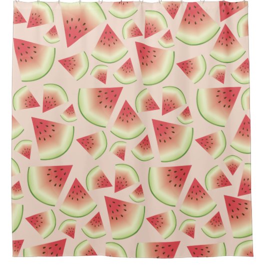 Rideaux De Douche Motif de tranches de fruits de pastèque (Devant)