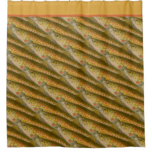 Rideaux De Douche motif de truite d'aquarelle de poisson vintage