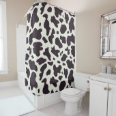 Rideaux De Douche Motif de vache noir et blanc Imprimer (En situation)