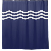 Rideaux De Douche Motif de vague marine bleu et blanc (Devant)