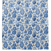 Rideaux De Douche Motif de vases bleu et blanc (Devant)