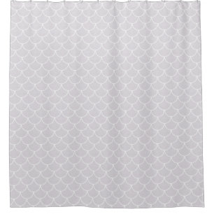 Rideaux De Douche Motif d'écailles de sirène blanches festonnées