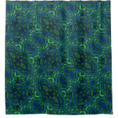 Rideaux De Douche Motif décoratif bleu foncé vert (Devant)
