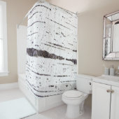 Rideaux De Douche Motif d'écorce de bouleau (En situation)