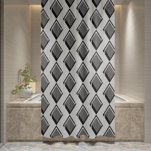 Rideaux De Douche Motif d'élégance moderne Arlequin noir
