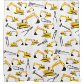 Rideaux De Douche Motif des camions et des outils de construction de (Devant)