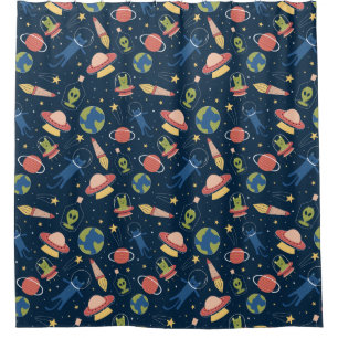 Rideaux De Douche Motif des chats spatiaux adorables